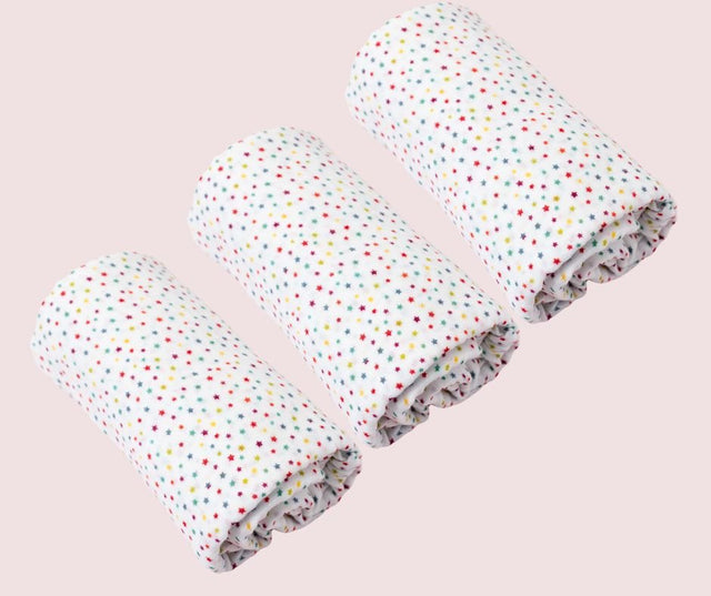 Muslin Squares 3 - Pack - Rainbow Stars - Bullabaloo