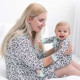 Maternity Robe - Mint Leopard Print - Bullabaloo