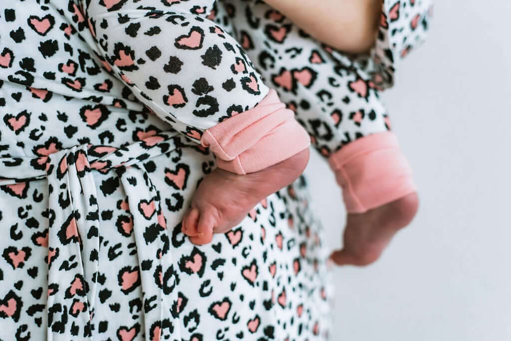 Maternity Robe - Pink Leopard Print - Bullabaloo