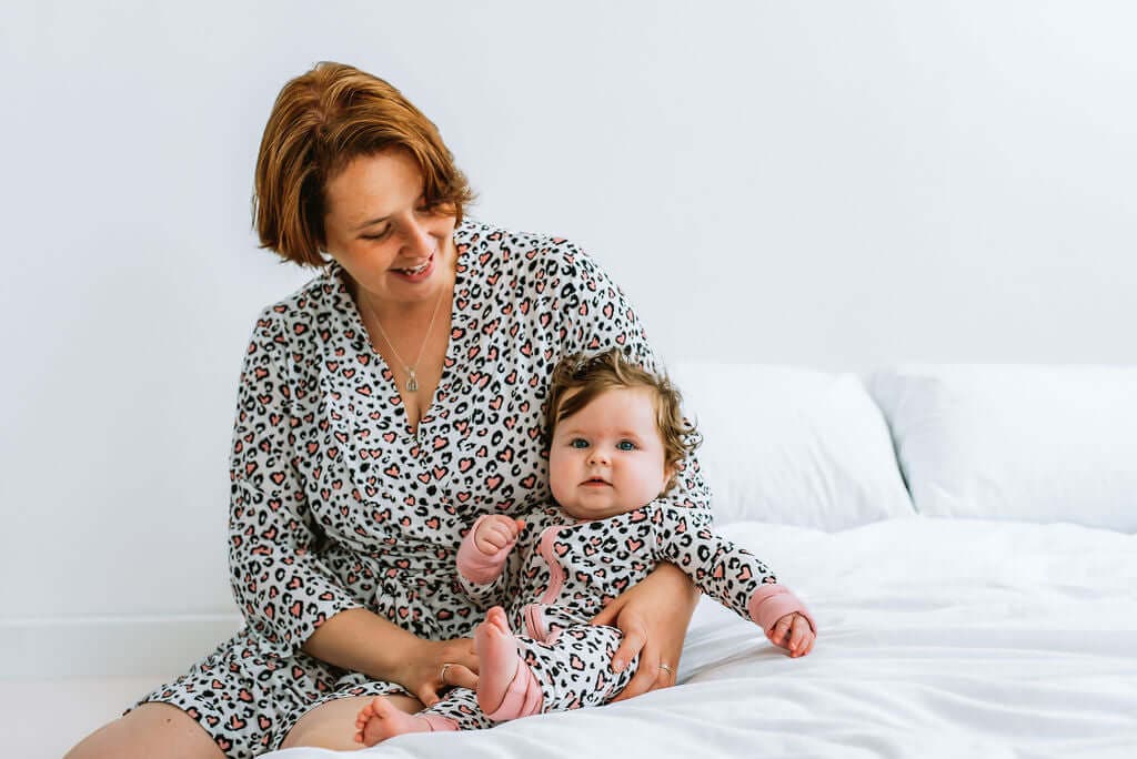 Maternity Robe - Pink Leopard Print - Bullabaloo