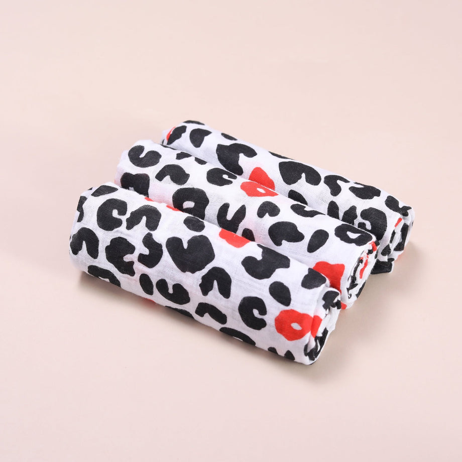 Sensory Muslin Squares 3 Pack Animal Print Bullabaloo